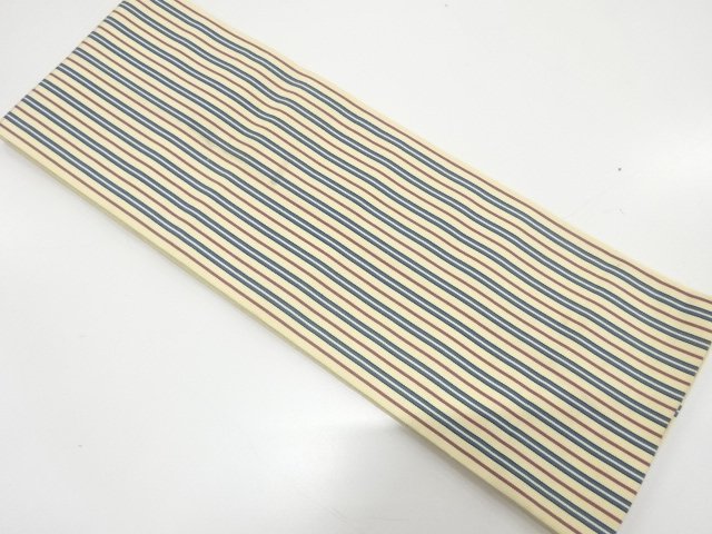 本場筑前博多　縞模様織り出し　半幅帯